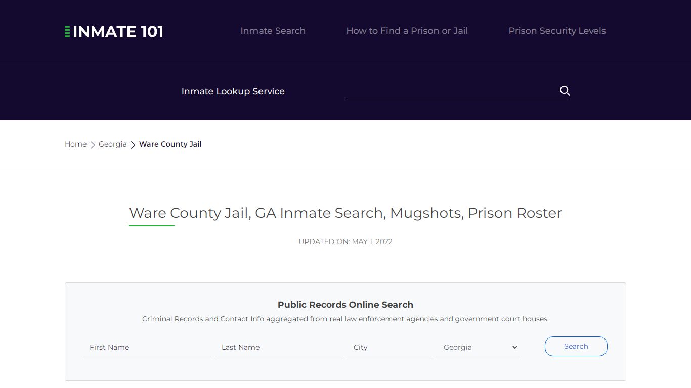 Ware County Jail, GA Inmate Search, Mugshots, Prison ...
